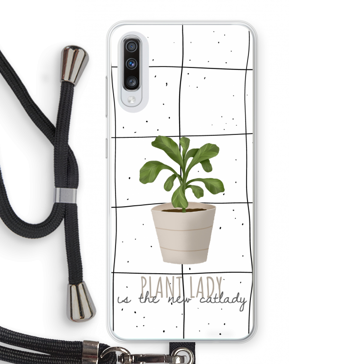 Kamerplant op vensterruit: Samsung Galaxy A70 Transparant Hoesje met koord