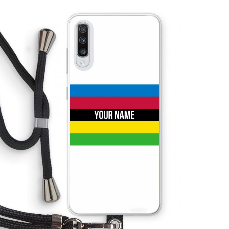 WK Wielrennen: Samsung Galaxy A70 Transparant Hoesje met koord