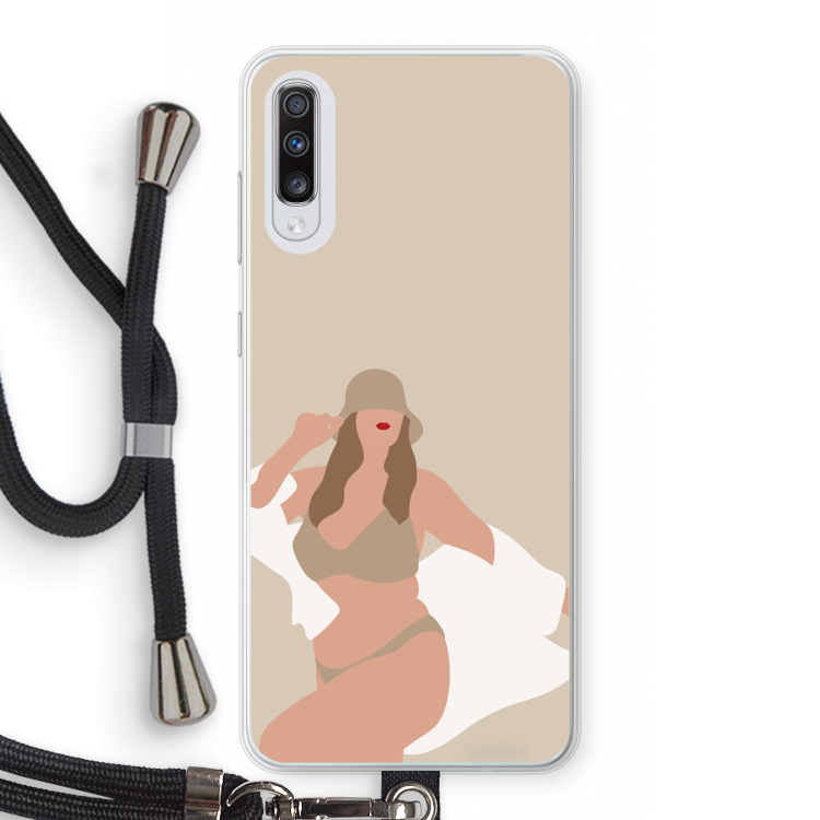 One of a kind: Samsung Galaxy A70 Transparant Hoesje met koord