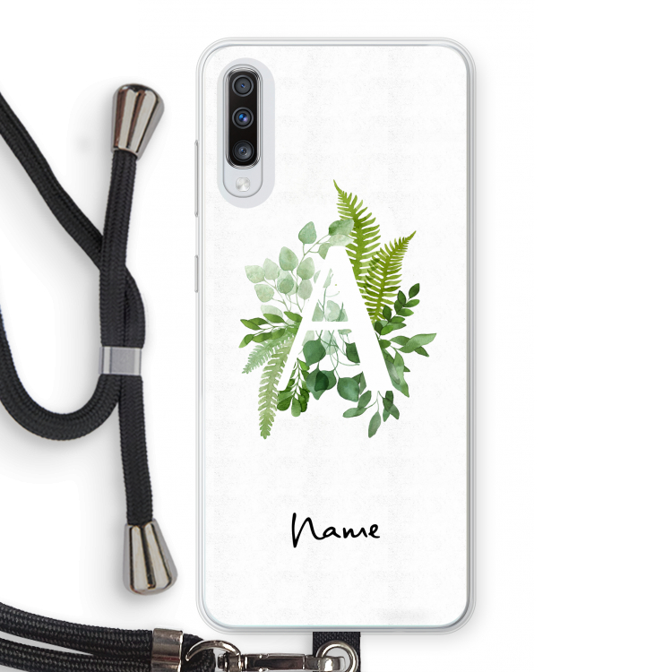 Green Brush: Samsung Galaxy A70 Transparant Hoesje met koord