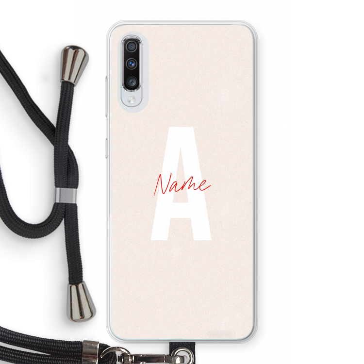 Strawberry Milkshake: Samsung Galaxy A70 Transparant Hoesje met koord
