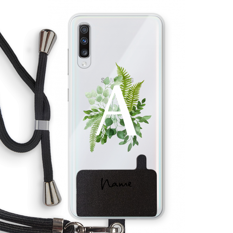 Green Brush: Samsung Galaxy A70 Transparant Hoesje met koord