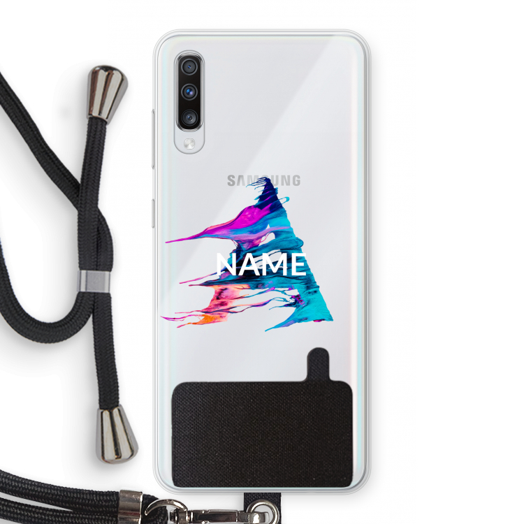 Abstract Spectrum: Samsung Galaxy A70 Transparant Hoesje met koord
