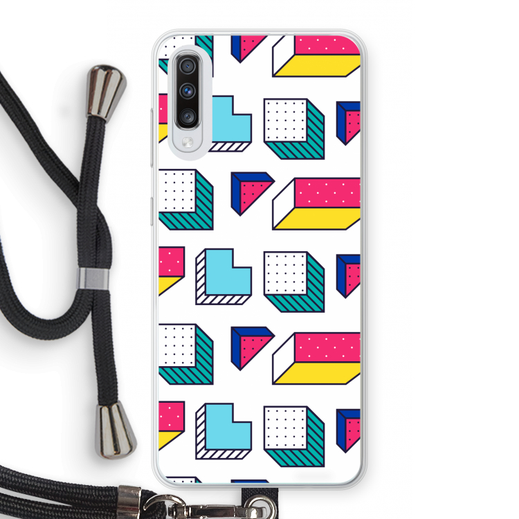 8-bit N°7: Samsung Galaxy A70 Transparant Hoesje met koord