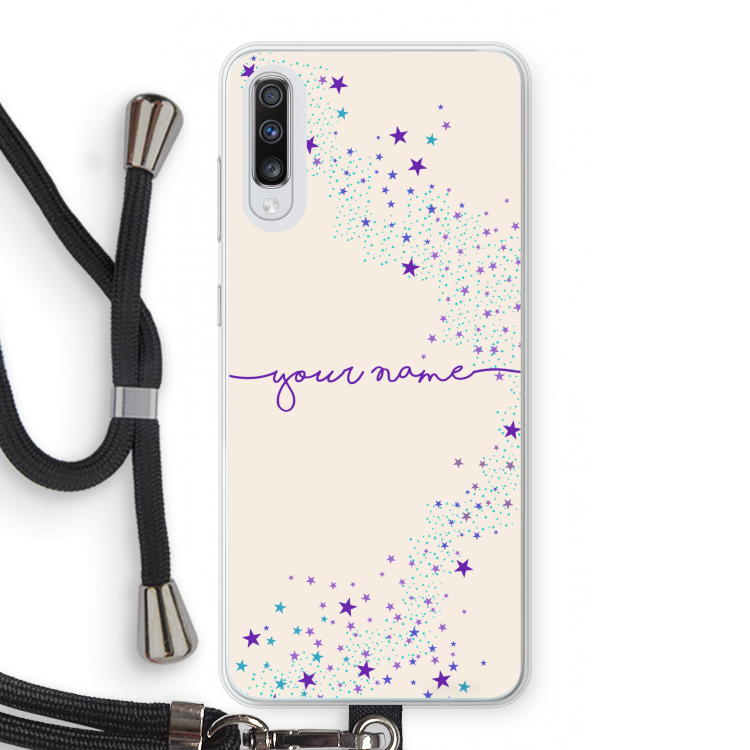 Sterren: Samsung Galaxy A70 Transparant Hoesje met koord