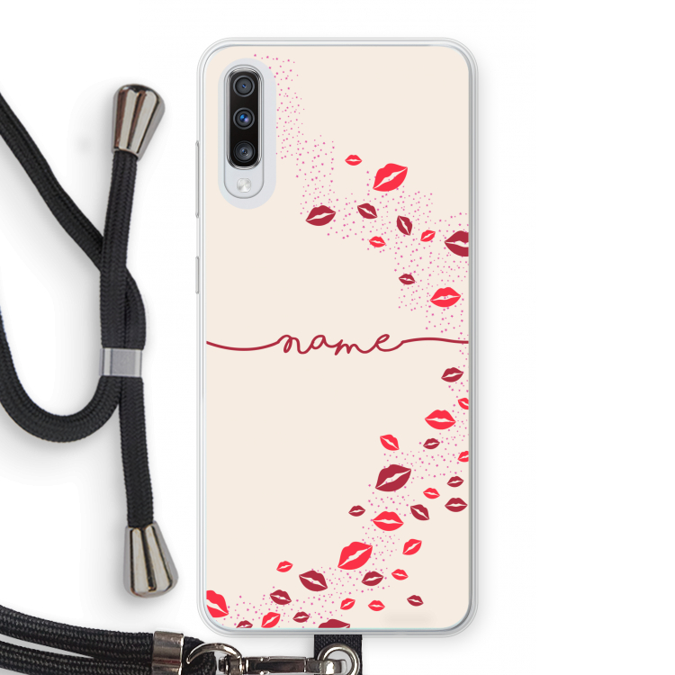 Kusjes: Samsung Galaxy A70 Transparant Hoesje met koord
