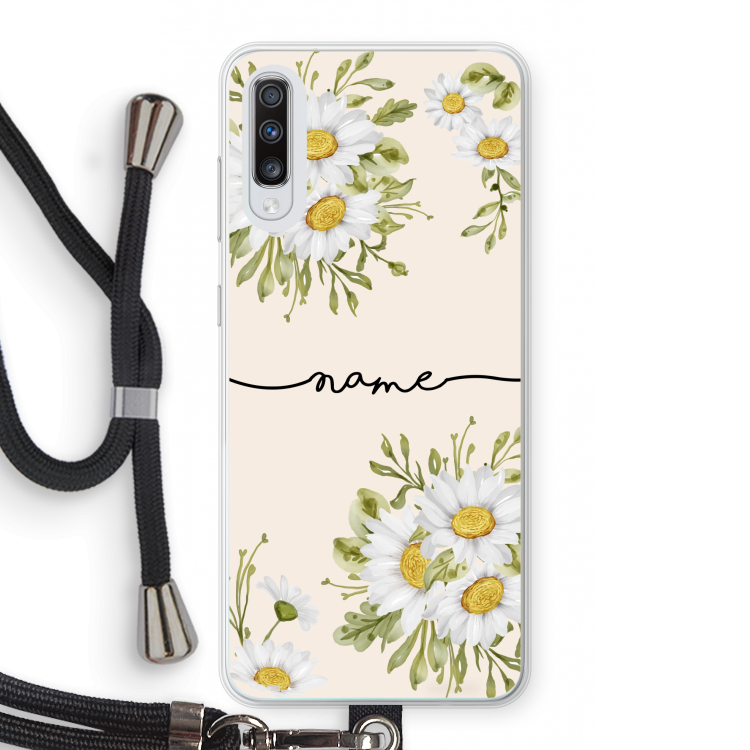Daisies: Samsung Galaxy A70 Transparant Hoesje met koord