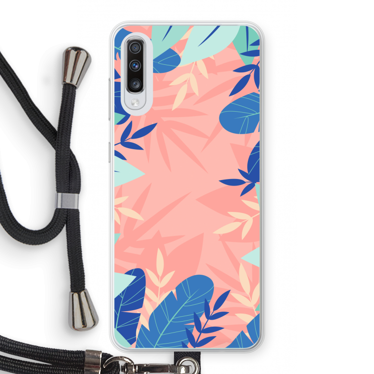 Tropisch: Samsung Galaxy A70 Transparant Hoesje met koord