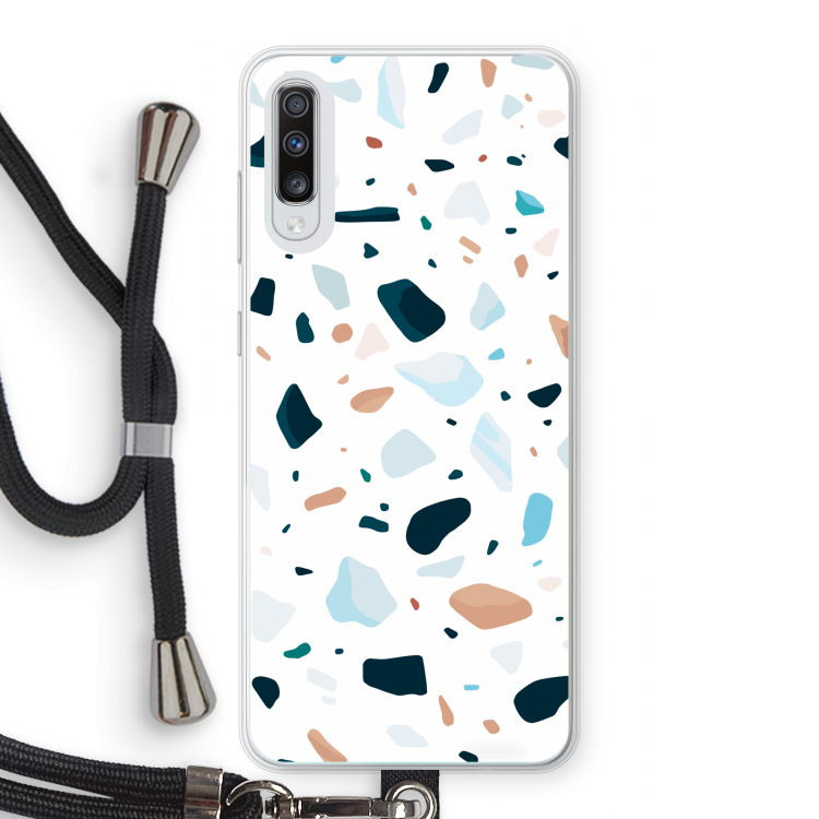 Terrazzo N°13: Samsung Galaxy A70 Transparant Hoesje met koord