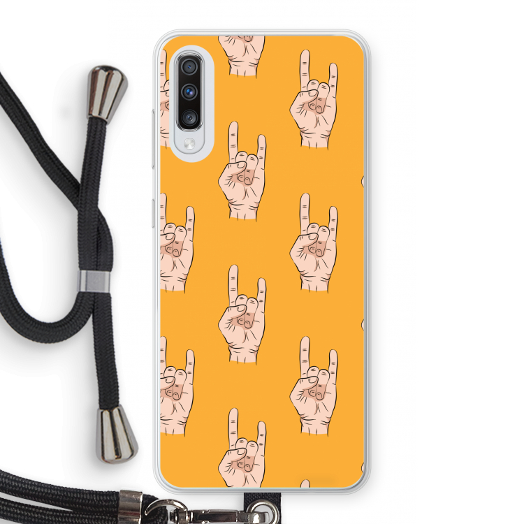 Rock: Samsung Galaxy A70 Transparant Hoesje met koord