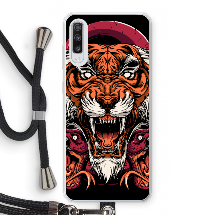 Tiger and Rattlesnakes: Samsung Galaxy A70 Transparant Hoesje met koord