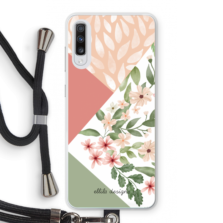 Sweet heaven geometrics: Samsung Galaxy A70 Transparant Hoesje met koord