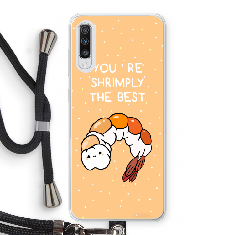 You're Shrimply The Best: Samsung Galaxy A70 Transparant Hoesje met koord