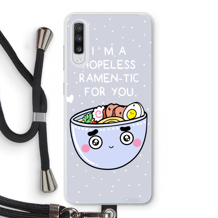 I'm A Hopeless Ramen-Tic For You: Samsung Galaxy A70 Transparant Hoesje met koord