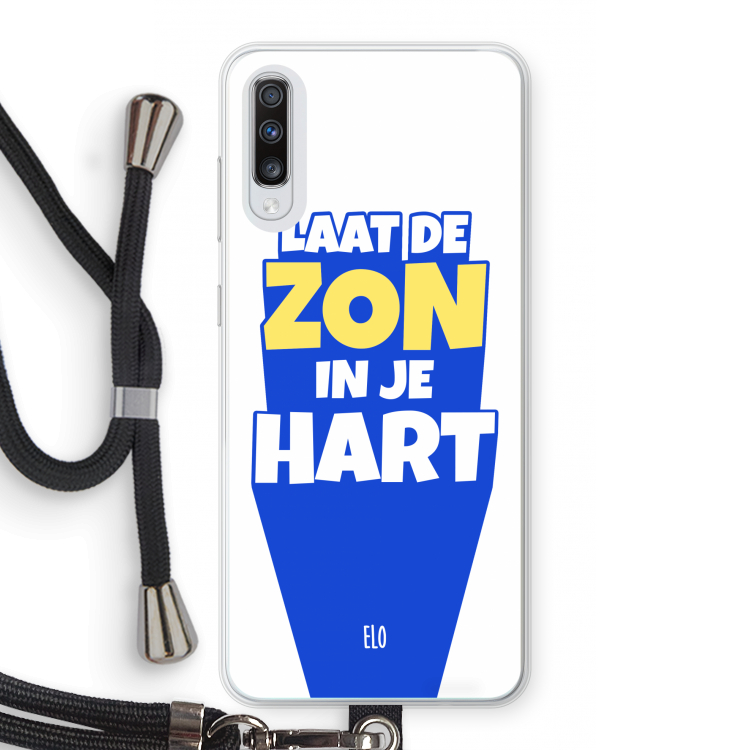 Laat de zon in je hart: Samsung Galaxy A70 Transparant Hoesje met koord