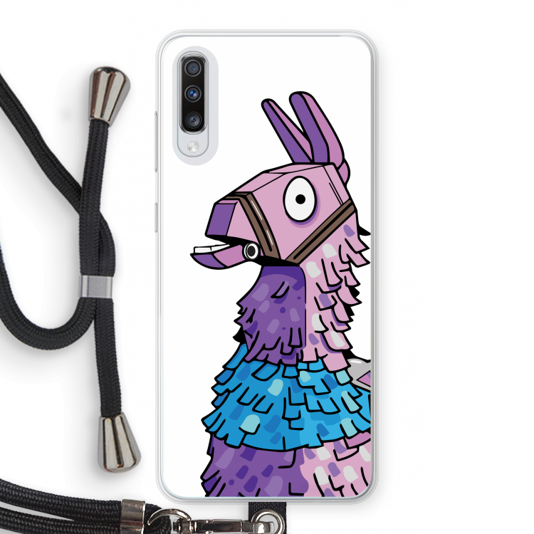 Lama: Samsung Galaxy A70 Transparant Hoesje met koord
