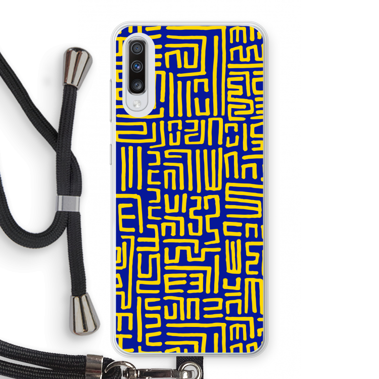 Majorelle Blue Print: Samsung Galaxy A70 Transparant Hoesje met koord