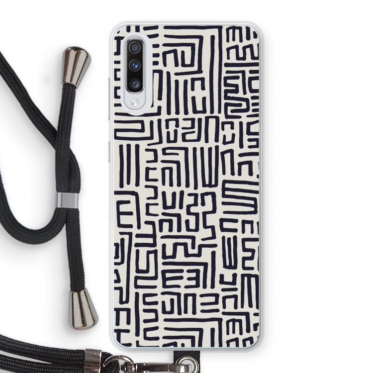 Moroccan Print: Samsung Galaxy A70 Transparant Hoesje met koord