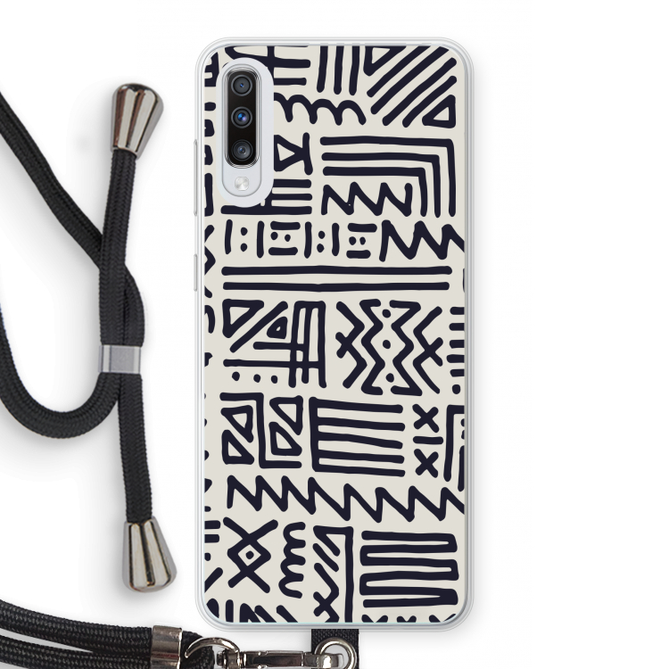 Marrakech print: Samsung Galaxy A70 Transparant Hoesje met koord