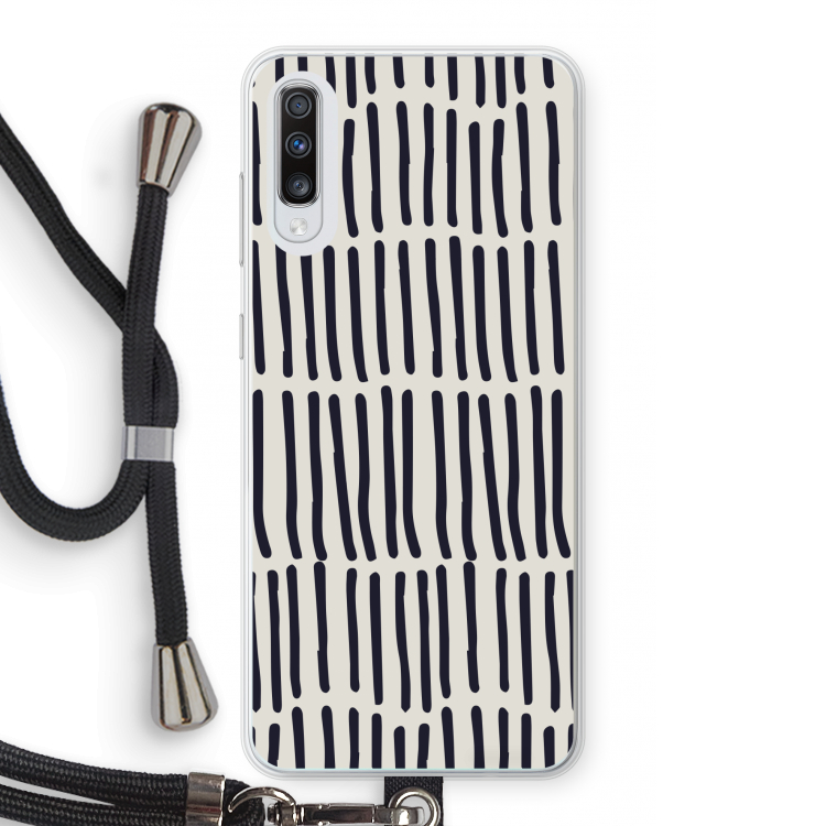 Moroccan stripes: Samsung Galaxy A70 Transparant Hoesje met koord
