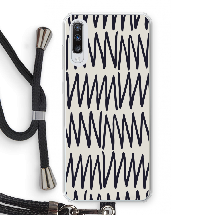 Marrakech Zigzag: Samsung Galaxy A70 Transparant Hoesje met koord
