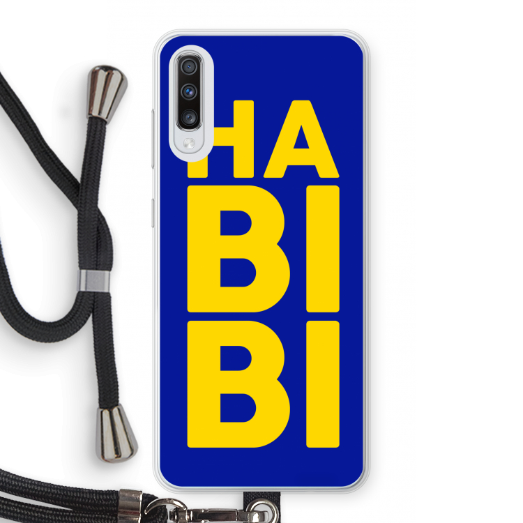 Habibi Blue: Samsung Galaxy A70 Transparant Hoesje met koord