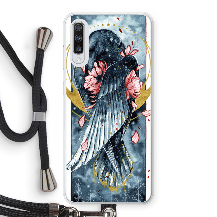 Golden Raven: Samsung Galaxy A70 Transparant Hoesje met koord