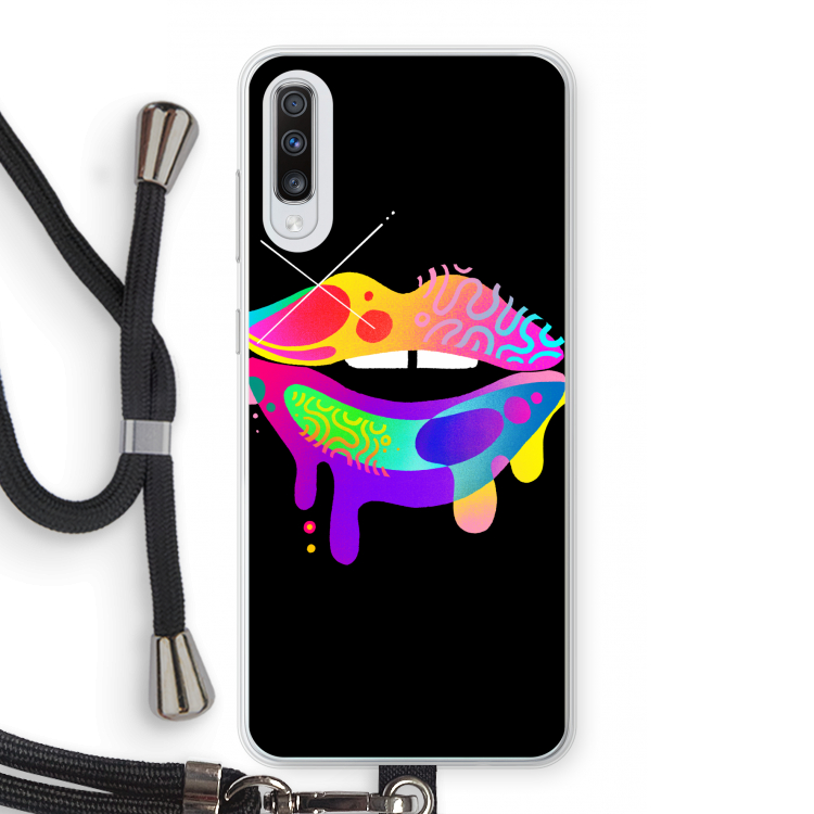 Lip Palette: Samsung Galaxy A70 Transparant Hoesje met koord