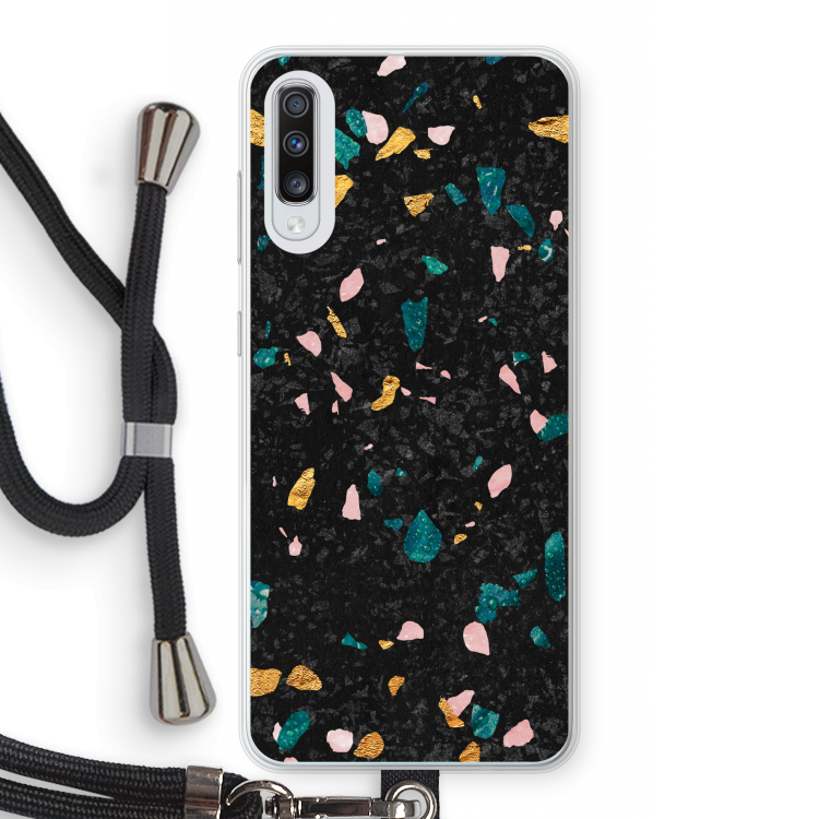 Terrazzo N°10: Samsung Galaxy A70 Transparant Hoesje met koord