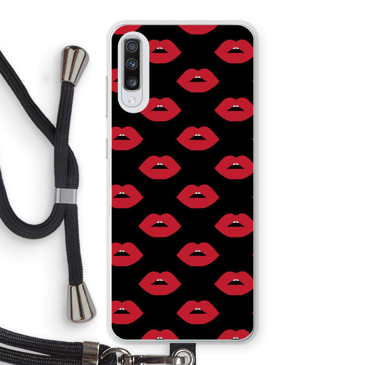 Lips: Samsung Galaxy A70 Transparant Hoesje met koord