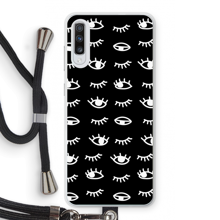 Eye pattern #3: Samsung Galaxy A70 Transparant Hoesje met koord