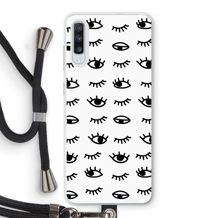 Eye pattern #2: Samsung Galaxy A70 Transparant Hoesje met koord
