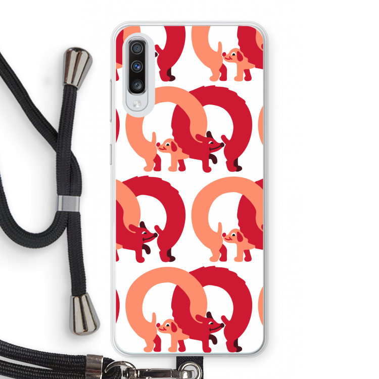 Dogs: Samsung Galaxy A70 Transparant Hoesje met koord