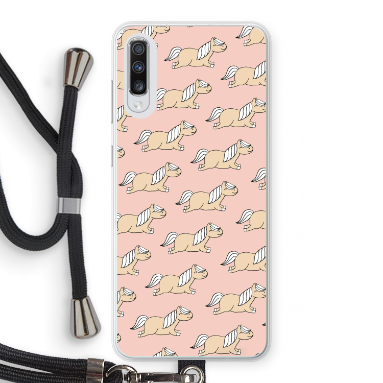 Ponys: Samsung Galaxy A70 Transparant Hoesje met koord