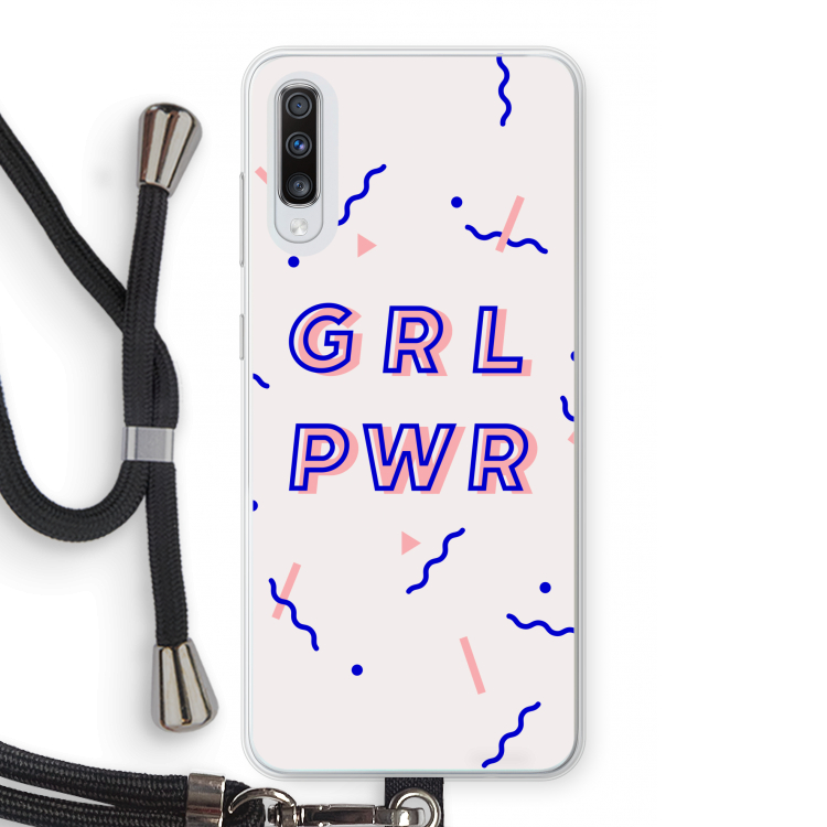 GRL PWR: Samsung Galaxy A70 Transparant Hoesje met koord