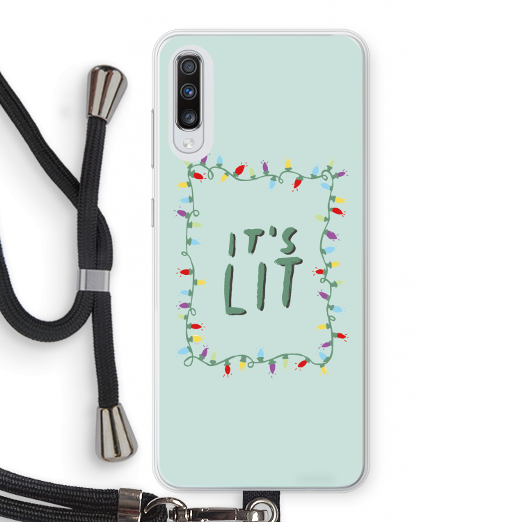 It's Lit: Samsung Galaxy A70 Transparant Hoesje met koord