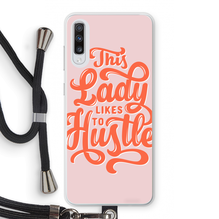 Hustle Lady: Samsung Galaxy A70 Transparant Hoesje met koord
