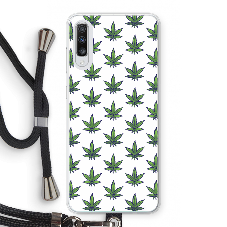 Weed: Samsung Galaxy A70 Transparant Hoesje met koord