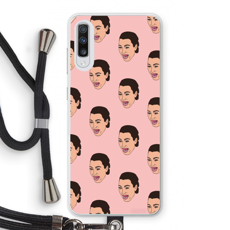 Ugly Cry Call: Samsung Galaxy A70 Transparant Hoesje met koord