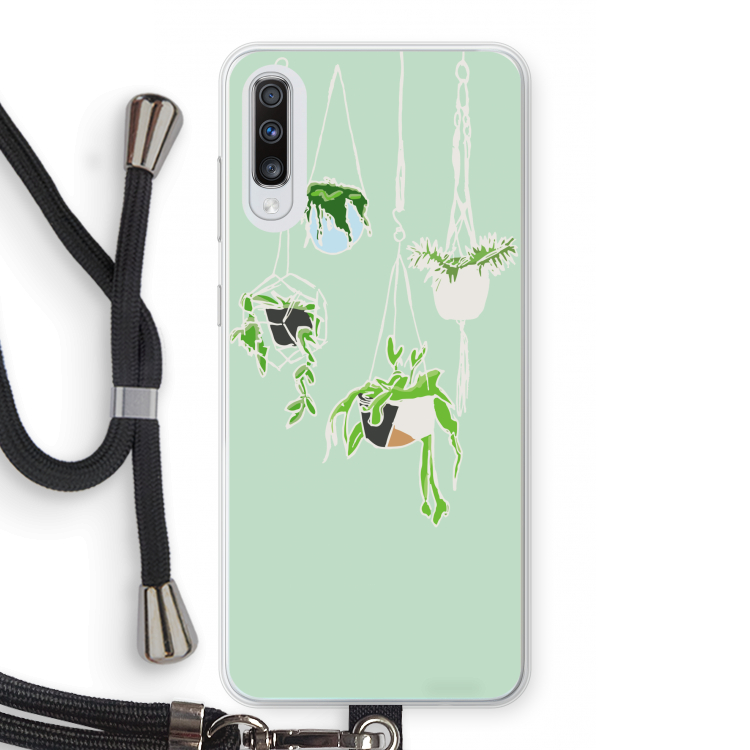 Hang In There: Samsung Galaxy A70 Transparant Hoesje met koord