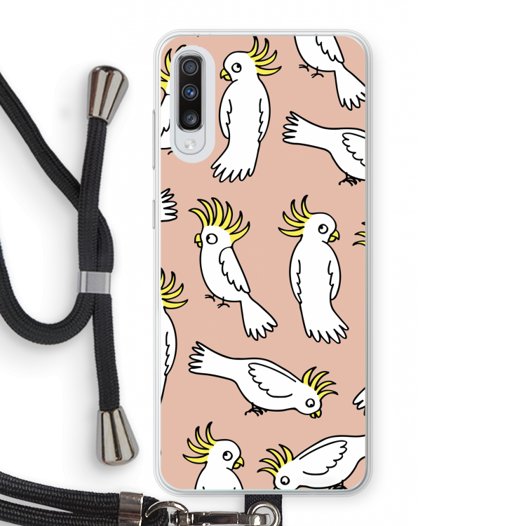Papegaai: Samsung Galaxy A70 Transparant Hoesje met koord
