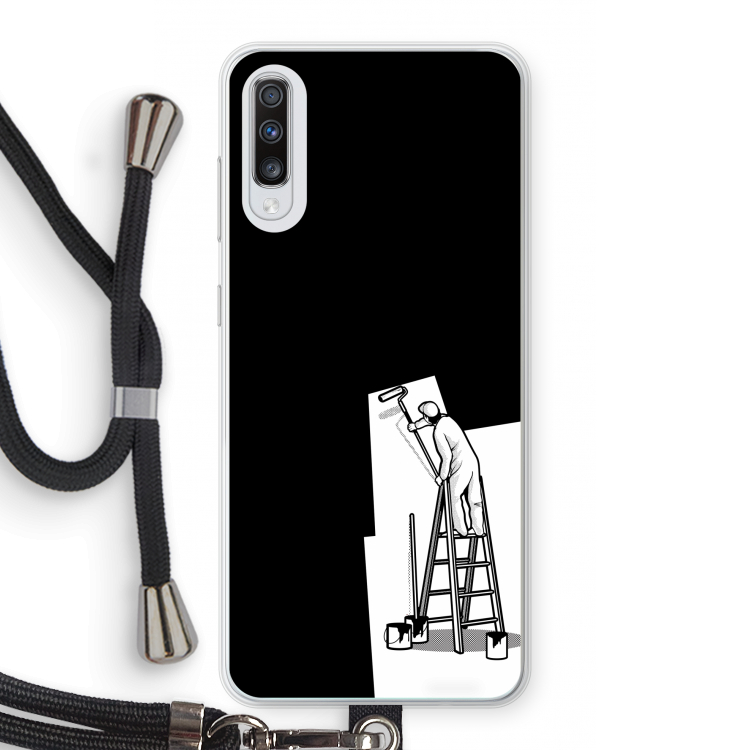 Musketon Painter: Samsung Galaxy A70 Transparant Hoesje met koord
