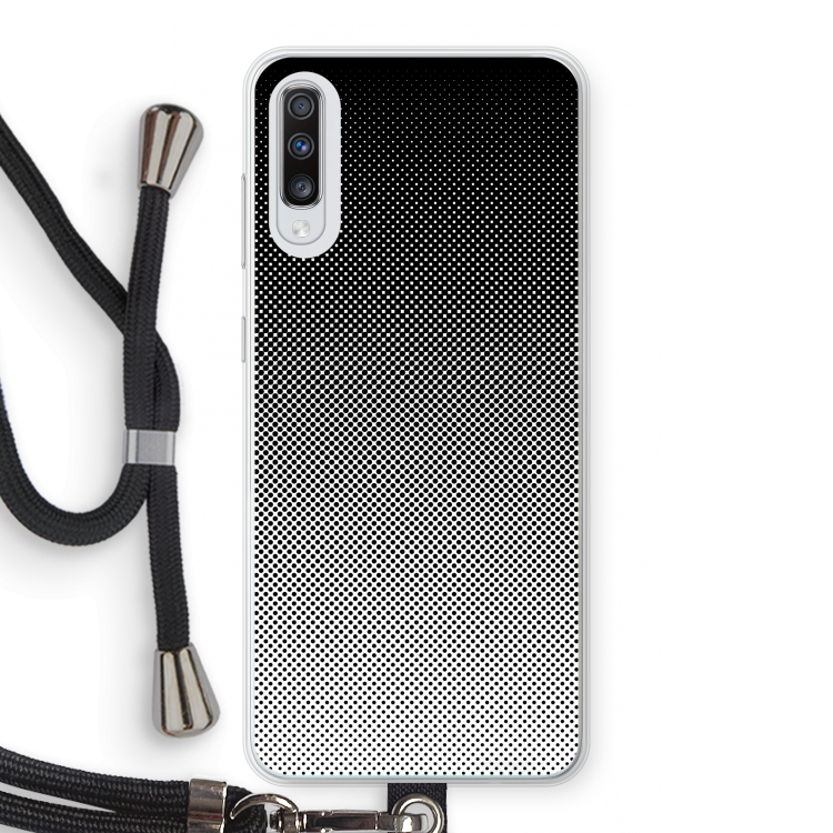 Musketon Halftone: Samsung Galaxy A70 Transparant Hoesje met koord