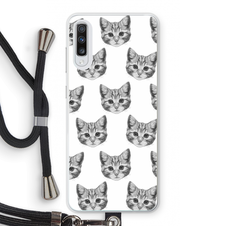 Kitten: Samsung Galaxy A70 Transparant Hoesje met koord