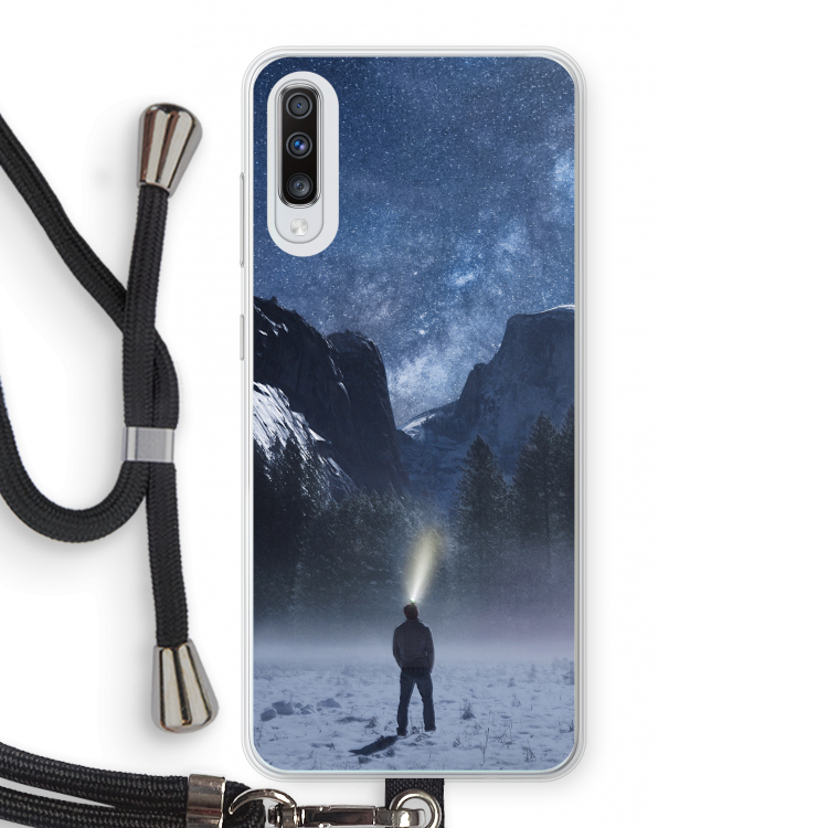 Wanderlust: Samsung Galaxy A70 Transparant Hoesje met koord