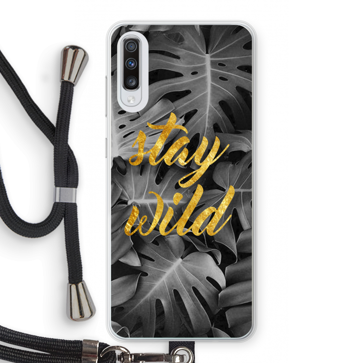 Stay wild: Samsung Galaxy A70 Transparant Hoesje met koord