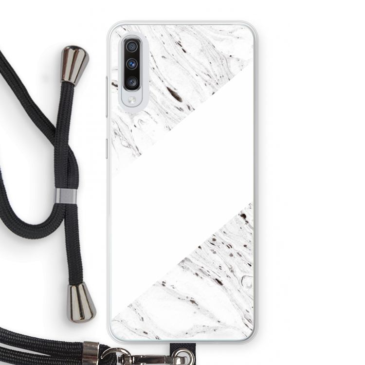 Biggest stripe: Samsung Galaxy A70 Transparant Hoesje met koord