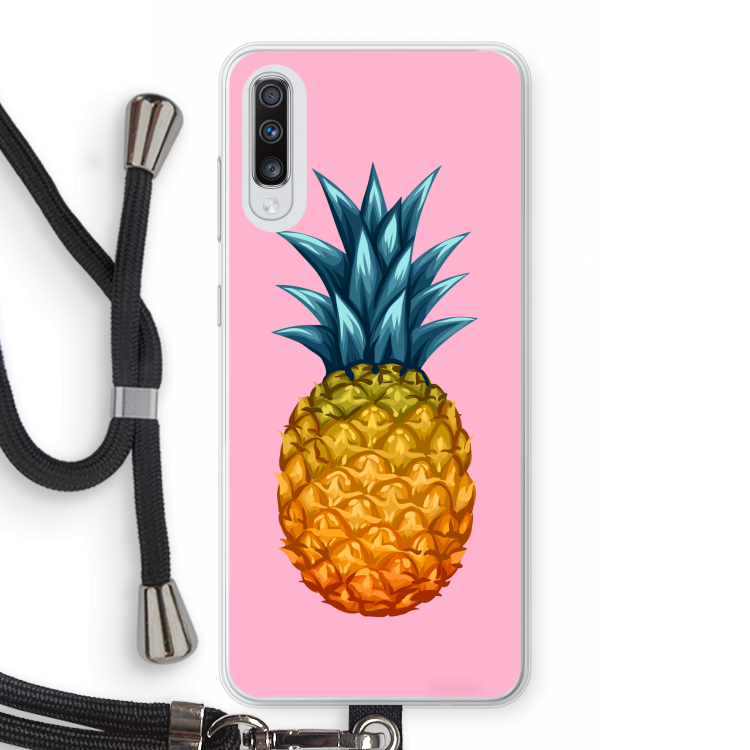 Grote ananas: Samsung Galaxy A70 Transparant Hoesje met koord