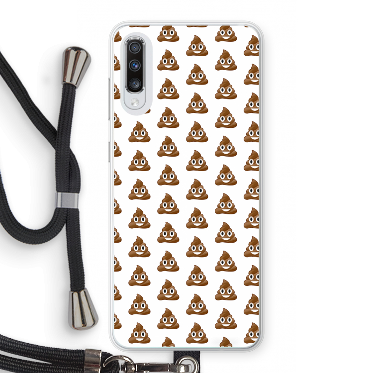 Poop emoji: Samsung Galaxy A70 Transparant Hoesje met koord