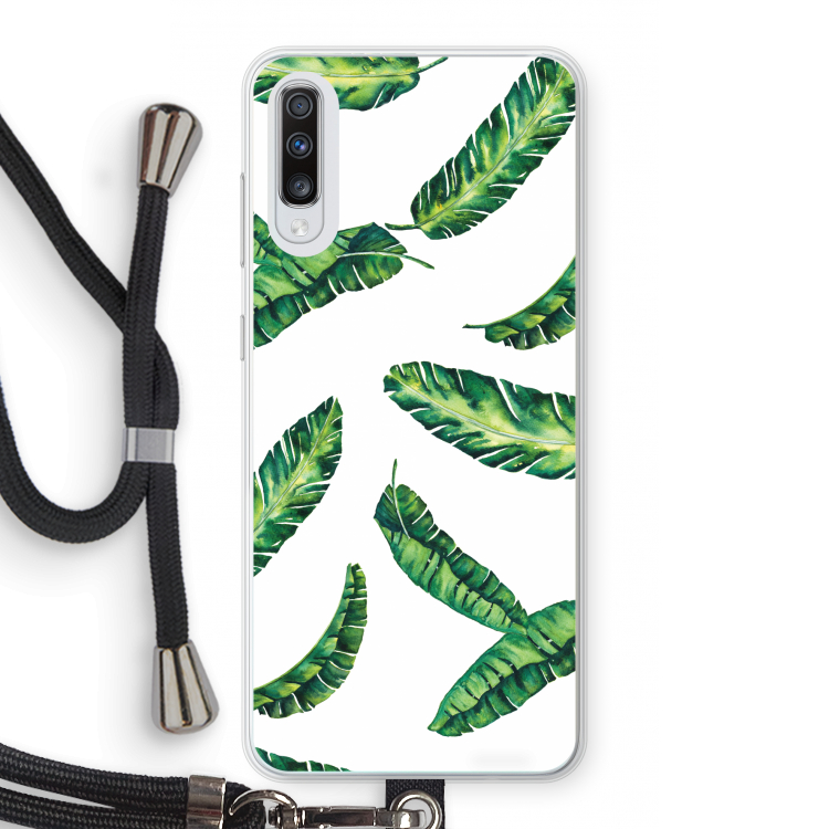 Lange bladeren: Samsung Galaxy A70 Transparant Hoesje met koord